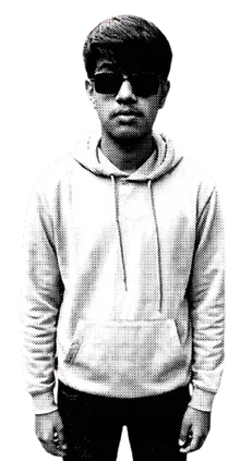 Nikhil Singh wearing sunglasses and a hoodie